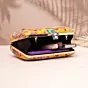 Woman Mustard Yellow Floral Clutch