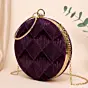 Women Wine Sequins Round Party Clutch