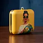 Women Yellow Based Classy Women Printed Clutch