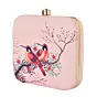 Women Pink Based Red Birds Printed Clutch