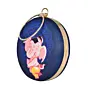 Woman Ganesh Printed Round Clutch