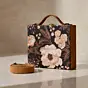 Women Black Based Floral Printed Customized Clutch