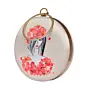 Women Red Floral Round Printed Clutch