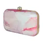 Woman Purple-White Resin Print Clutch