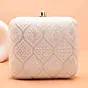 Women White Base Pink And White Threadwork Embroidery Clutch