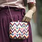 Women Zig Zag Printed Clutch