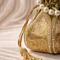 Woman Royal Golden Pearl Potli