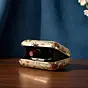 Women Biege Based Peacock Printed Clutch
