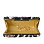 Women Black Box Shaped Clutch With Golden, White And Sliver Work