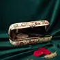 Women White Based Multicolored Threadwork And Sequins Embroidery Clutch