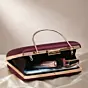 Women Maroon Based Floral Girl Portrait Printed Clutch