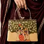 Woman Printed Radha Krishna Divine Art Clutch with Hand Embroidery