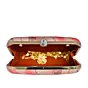 Women Glitter Coral Resin Print Clutch