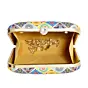 Woman Yellow Multipattern Mandala Clutch