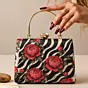 Woman Zebra Floral Luxury Statement Clutch