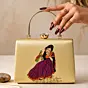 Woman Royal Rajasthani Muse Embroidered Gold Clutch