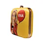 Woman Yellow Based Customised Name Clutch
