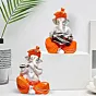 Musical Ganesha Pair for Home Decor | Brings Prosperity - (Orange and White, Pack of 2)(Resin)