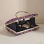 Women Lavender Floral Embroidered Clutch