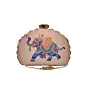 Women Elephant Printed D-shape Clutch