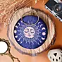 Women Sun-Moon Round Printed Clutch