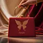 Women Butterfly Embroidery Name Customized Clutch
