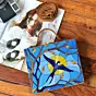 Woman Sun Backdrop Bird Clutch