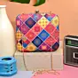 Women Diamond Shaped Multi-Coloured Printed Pattern Clutch
