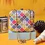 Woman Yellow Multipattern Mandala Clutch