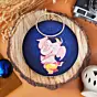 Woman Ganesh Printed Round Clutch