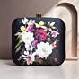Woman Black Floral Printed Clutch