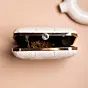 Women White Base Pink And White Threadwork Embroidery Clutch