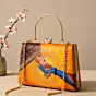 Woman Printed Divine Hands Traditional Art Clutch with Hand Embroidery