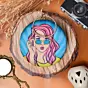 Woman Quirky Woman Round Printed Clutch