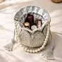 Woman Royal Silver Pearl Potli