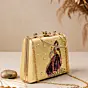 Woman Royal Rajasthani Muse Embroidered Gold Clutch