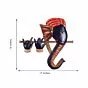 Metal Wrought Iron Lord Ganesha Playing Flute Wall Hanging Sculpture Decorative Religious Showpiece For Home Wall Decor