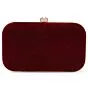 Women Hand Embroidered Maroon Box Clutch Bag Purse 