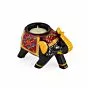 Home Decor Handcrafted and Hand-Painted Colorful Wooden Elephant Tea Light Holder