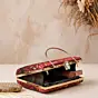 Women Crimson Elephant Garden Embroidered Clutch