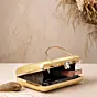 Woman Royal Rajasthani Muse Embroidered Gold Clutch