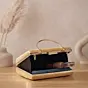 Woman Yellow Multicolor Floral Clutch with Hand Embroidery
