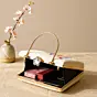 Woman Printed Elegant Floral Pearl Embellished Clutch with Hand Embroidery