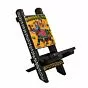 Wooden Rajasthani Art Work Beautiful Handcrafted Folding Handmade Wooden Small Chair Mobile Stand