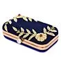 Bridal Navy Blue Box Clutch Bag Purse 