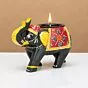Home Decor Handcrafted and Hand-Painted Colorful Wooden Elephant Tea Light Holder
