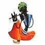 Musician Tribal Man Playing Flute Wall Hanging