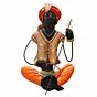 Musician Tribal Playing Veena Handcrafted Iron Wall Hanging
