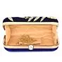 Bridal Navy Blue Box Clutch Bag Purse 
