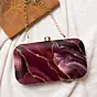 Women Wine Color Flow Art Printed Clutch